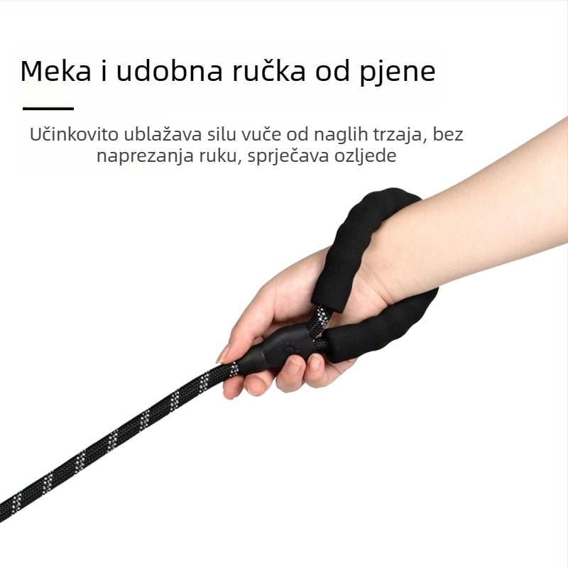Najlon uzica za psa, podesiva, otporna na ugrize, otporna na habanje, sprječava zaplitanje, za šetnje