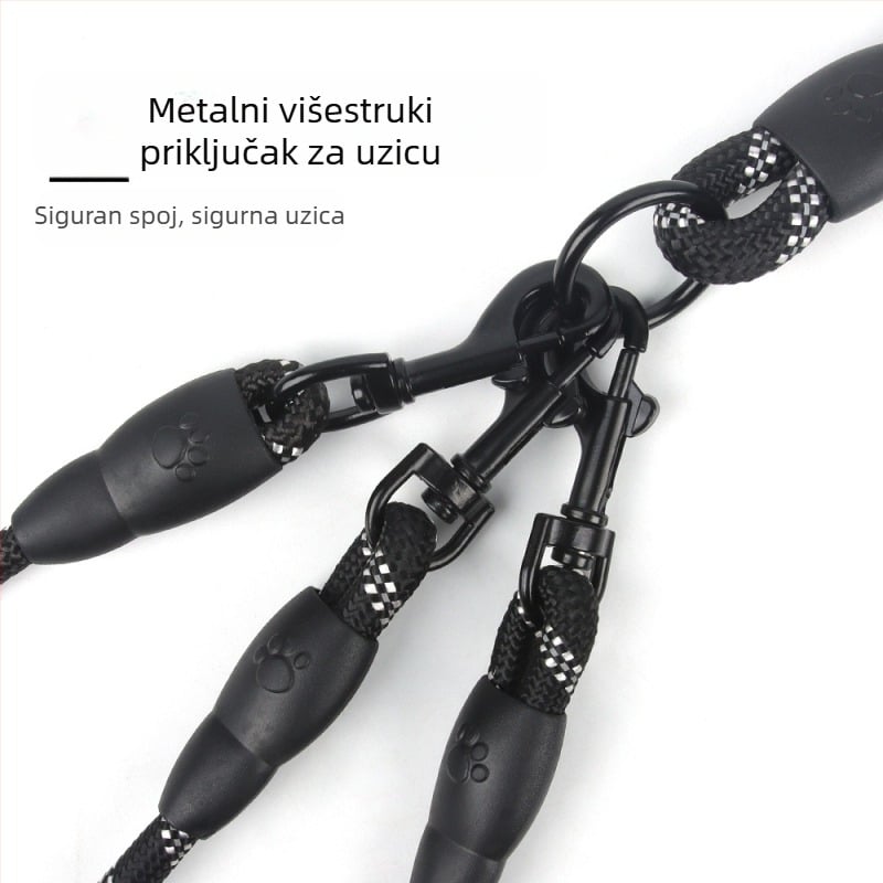 Najlon uzica za psa, podesiva, otporna na ugrize, otporna na habanje, sprječava zaplitanje, za šetnje