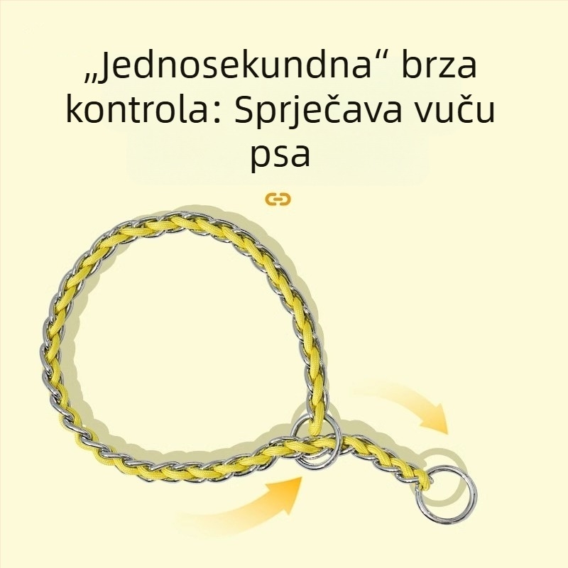 Set za obuku psa s P-lancom: za male, srednje i velike pse, najlon lanac, povodac i ogrlica
