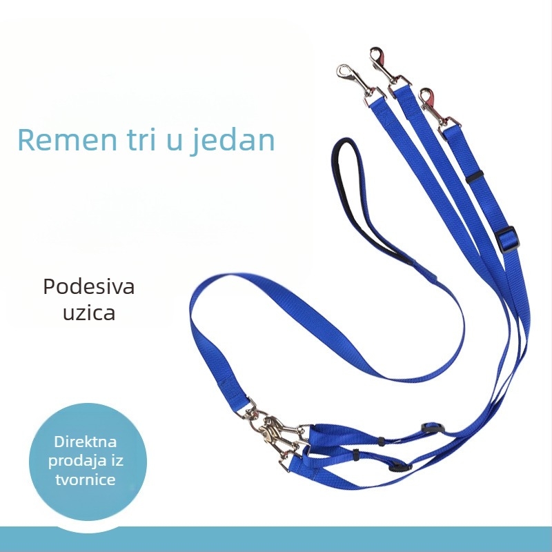 Vodilica za tri pse – za male, srednje i velike pse, za šetnju na otvorenom
