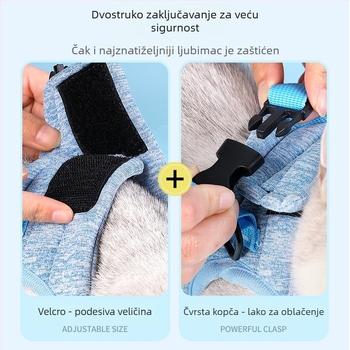 Mačji prsni hám s quilted materijalom, Da Da Bear