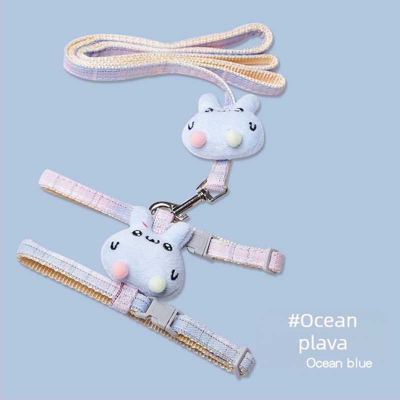 Mačji šetni kaiš - neprodužni, prilagodljivi prsni kaiš, najlon užet s legure i ABS kopčama