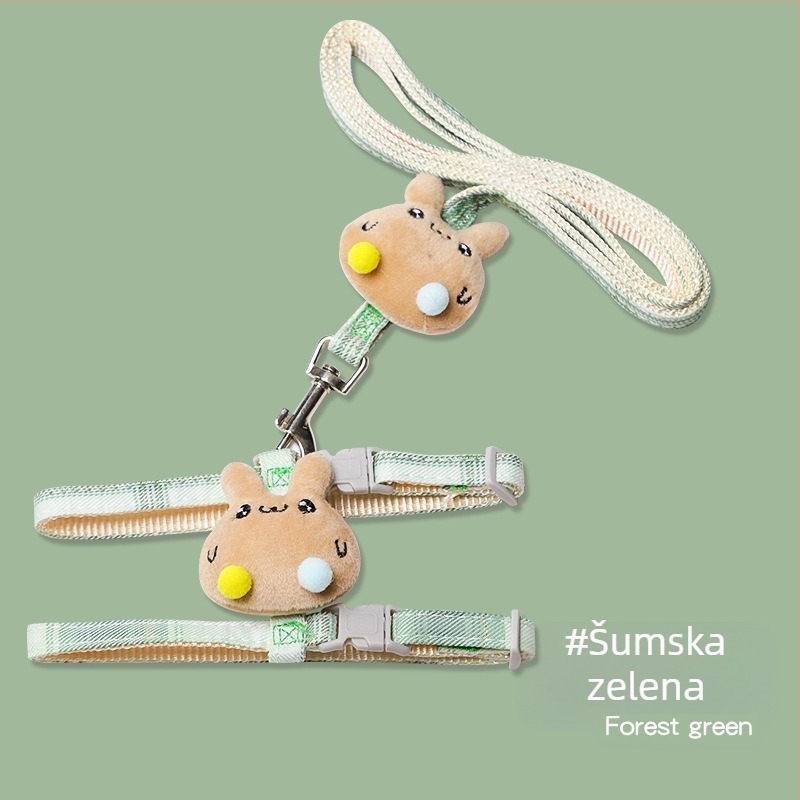 Mačji šetni kaiš - neprodužni, prilagodljivi prsni kaiš, najlon užet s legure i ABS kopčama