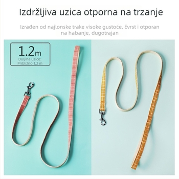 C Pet vodilica za psa, korejski stil, dvobojni karirani uzorak