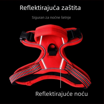 Reflektirajući harnes za psa s remenima za prsa i leđa, šetnja povodac