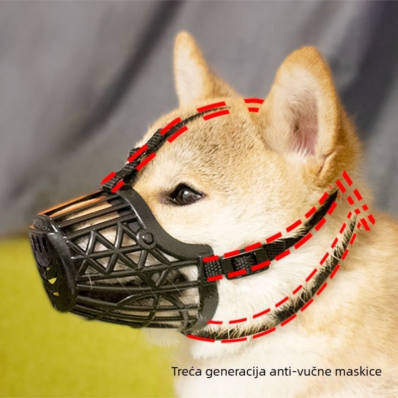 Pasja maska za zaustavljanje laveža i ugriza, plastična, nije uvezeno, IP licenca nije važeća