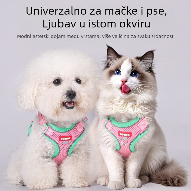 Belu prsni remen za kućne ljubimce – poliester, podesiv, za mačke, kutija s 240 komada