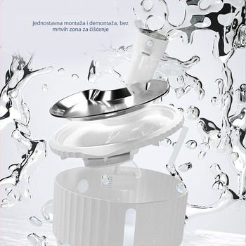 Dispenzer za vodu za mačke i pse s infracrvenim senzorom i bežičnim punjenjem, odvojiv, kapacitet 2,8 L, baterija 4000mAh – Model W04SP