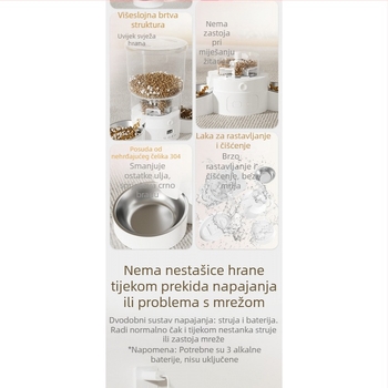 G5J Habas Vremenski Inteligentan Automatski Hranilnik za Mačke i Pse, S Velikim Kapacitetom