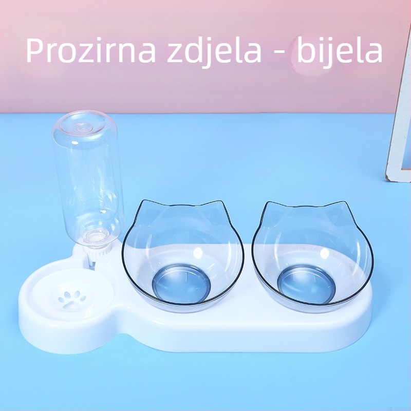 3-u-1 posuda za hranjenje kućnih ljubimaca s automatskim napajanjem vodom i zaštitom od prevrnutja, materijal PP+PC