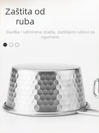 Hammered snow bowl od nehrđajućeg čelika za piknik, s prijenosnom ručkom, brenda Moxa Chef, za 2 osobe