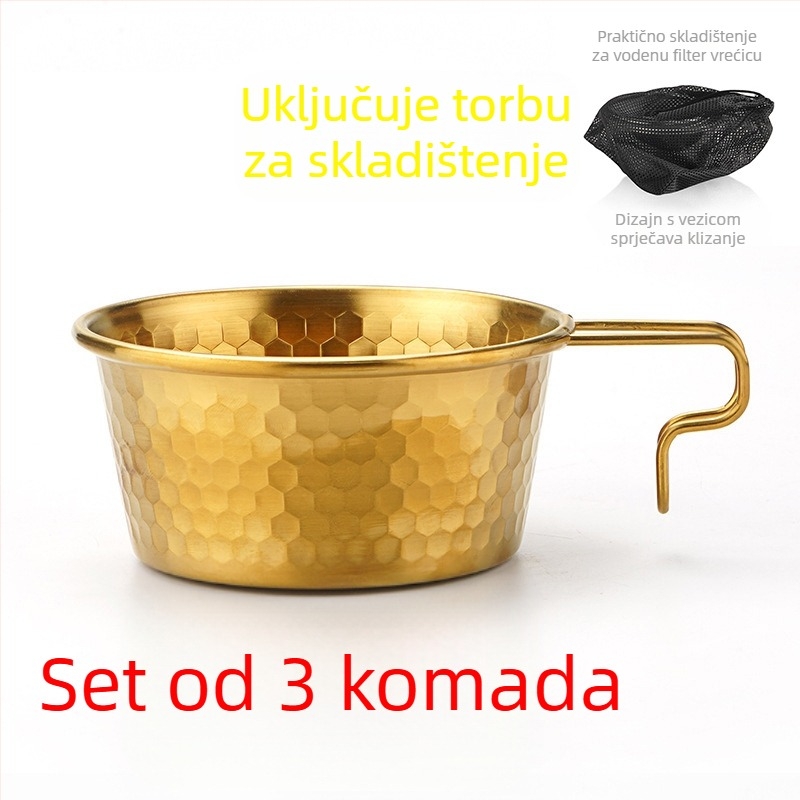 Hammered snow bowl od nehrđajućeg čelika za piknik, s prijenosnom ručkom, brenda Moxa Chef, za 2 osobe
