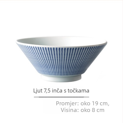 Nishida Muyu ramen zdjela od porcelina, prugasti uzorak, japanski stil, okrugli oblik, pogodna za mikrovalnu pećnicu