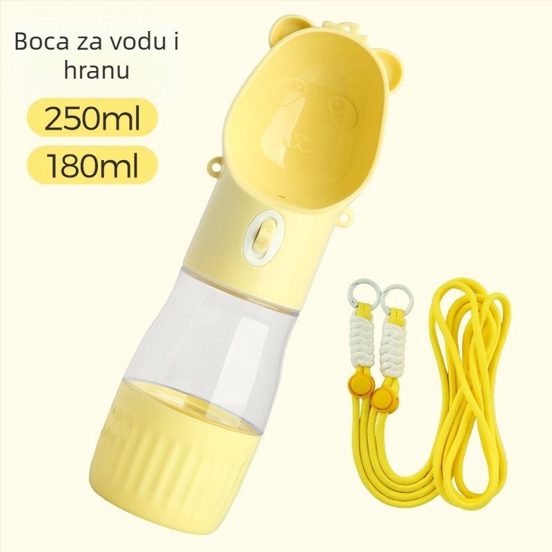 Čaša za vodu za šetnju psa — integrirani prijenosni dizajn preko ramena, ABS+PC, jedinica