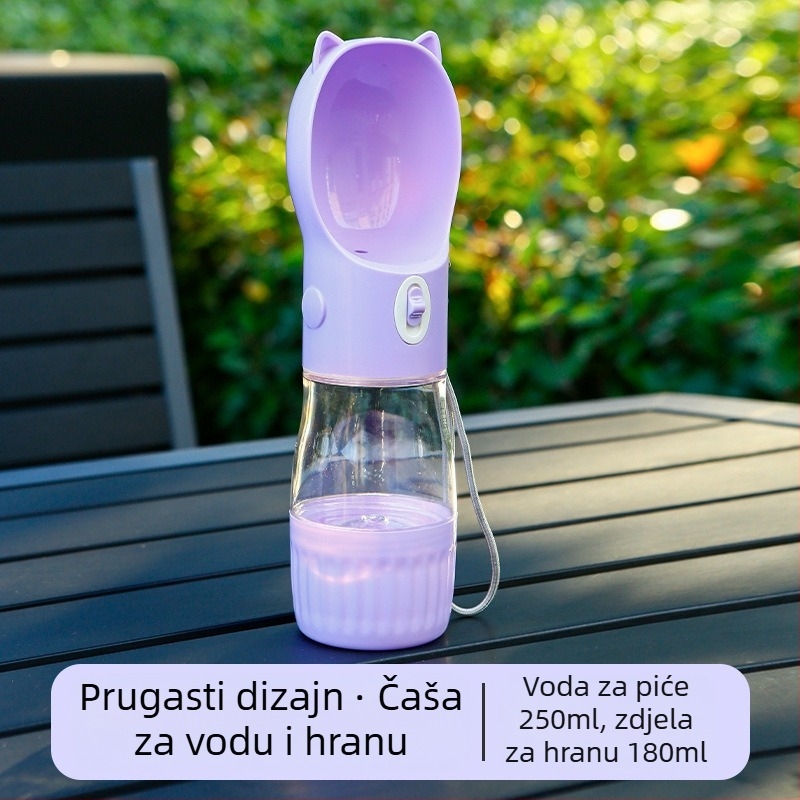 Čaša za vodu za šetnju psa — integrirani prijenosni dizajn preko ramena, ABS+PC, jedinica