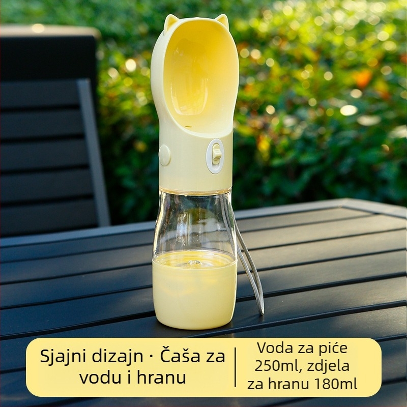 Čaša za vodu za šetnju psa — integrirani prijenosni dizajn preko ramena, ABS+PC, jedinica
