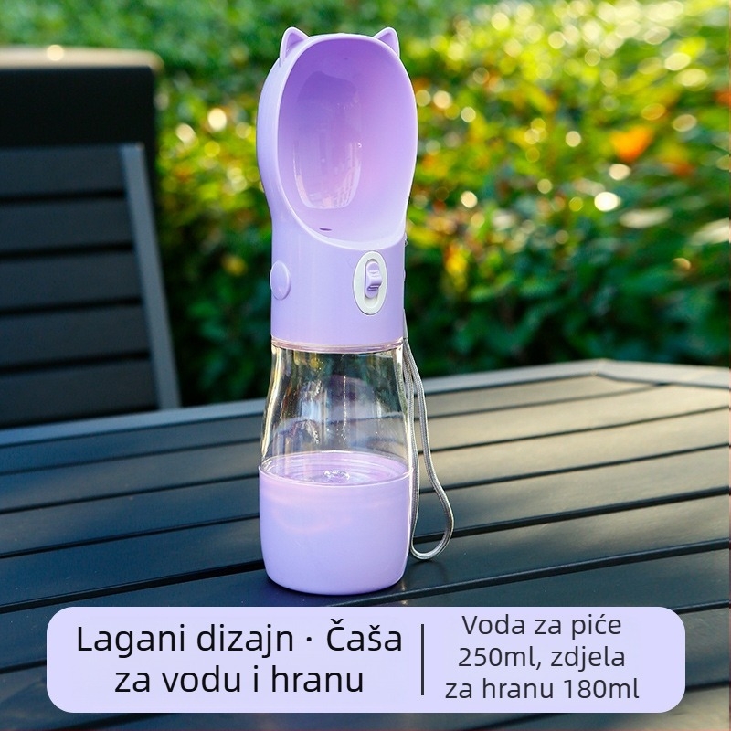 Čaša za vodu za šetnju psa — integrirani prijenosni dizajn preko ramena, ABS+PC, jedinica