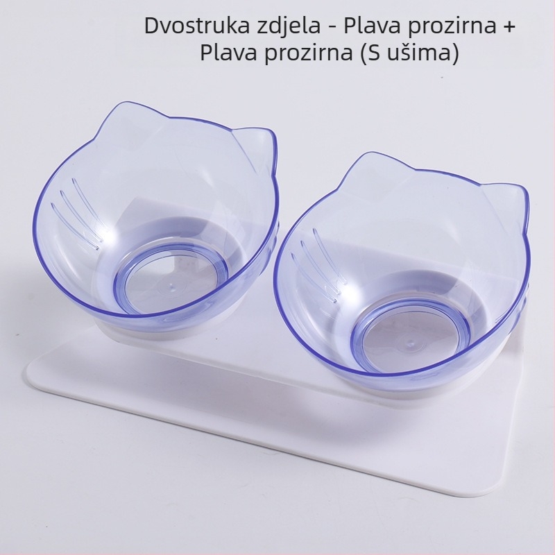 Automatska zdjela za hranu i vodu za mačke i pse s nagibnim dizajnom, jednostruka ili dvostruka zdjela