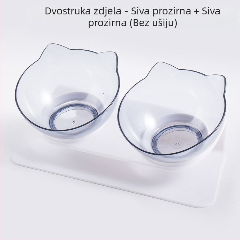 Automatska zdjela za hranu i vodu za mačke i pse s nagibnim dizajnom, jednostruka ili dvostruka zdjela