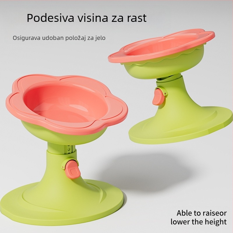 Keramička zdjela za mačke s podesivom visinom, dizajn protiv prevrtanja i široki otvor za jednostavno punjenje