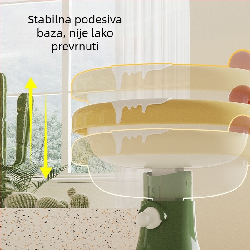 Keramička zdjela za mačke s podesivom visinom, dizajn protiv prevrtanja i široki otvor za jednostavno punjenje