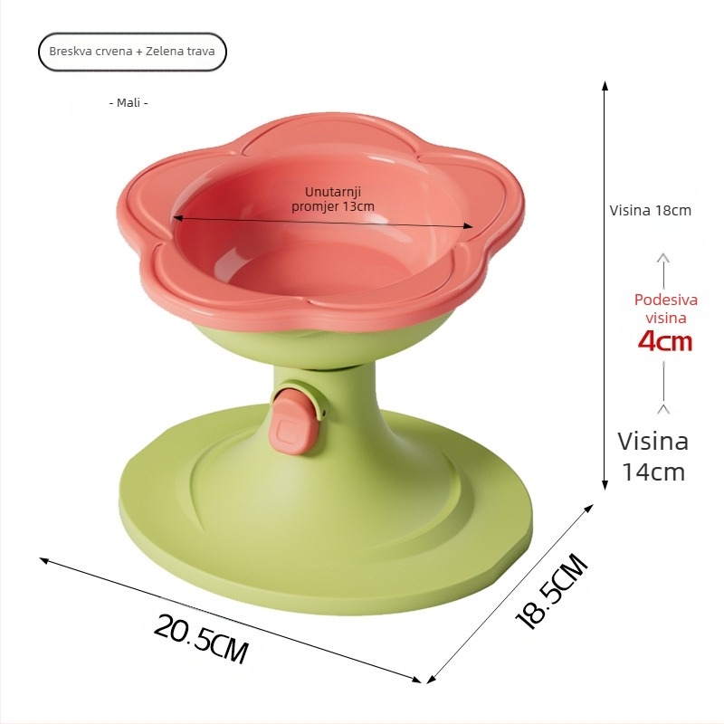 Keramička zdjela za mačke s podesivom visinom, dizajn protiv prevrtanja i široki otvor za jednostavno punjenje