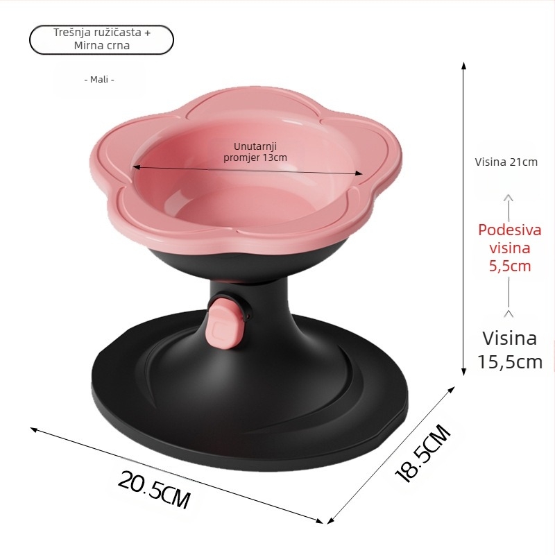 Keramička zdjela za mačke s podesivom visinom, dizajn protiv prevrtanja i široki otvor za jednostavno punjenje