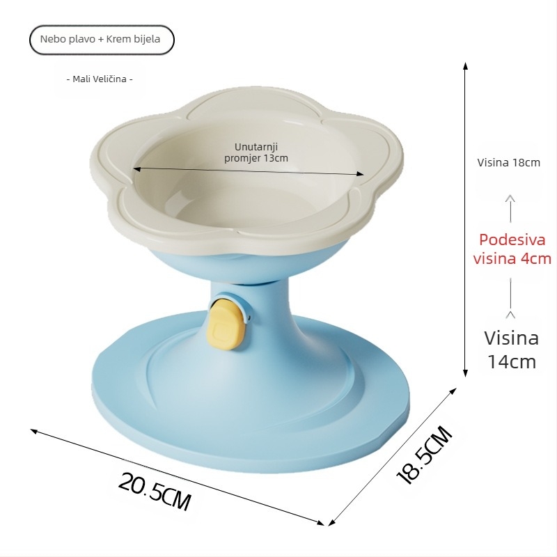 Keramička zdjela za mačke s podesivom visinom, dizajn protiv prevrtanja i široki otvor za jednostavno punjenje