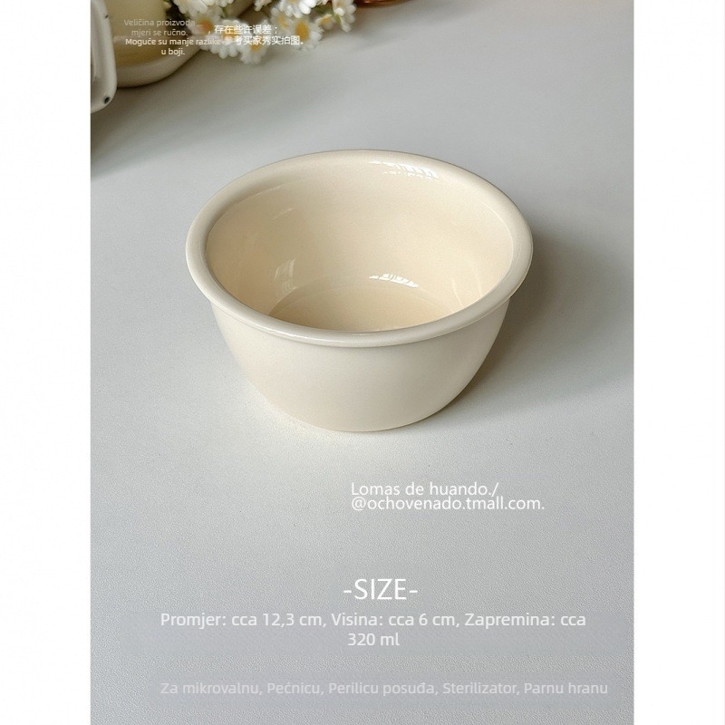 Porcelanska zdjela za parena jaja, jedinstven uzorak, pod-glazura površina, novi kineski stil, pogodna za jogurt, voće, žitarice, desert i salata