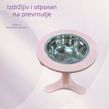 Set zdjela za sporo hranjenje pasa i mačaka — protiv prevrnuća, uključuje držač zdjele, posude od nehrđajućeg čelika, ploče sporog hranjenja, trokutasti stalak