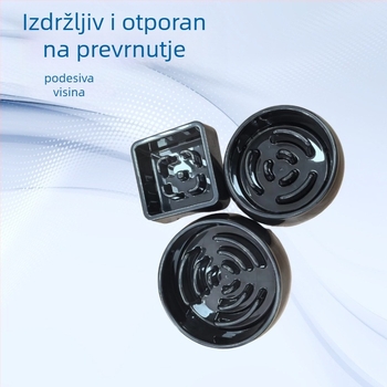 Set zdjela za sporo hranjenje pasa i mačaka — protiv prevrnuća, uključuje držač zdjele, posude od nehrđajućeg čelika, ploče sporog hranjenja, trokutasti stalak