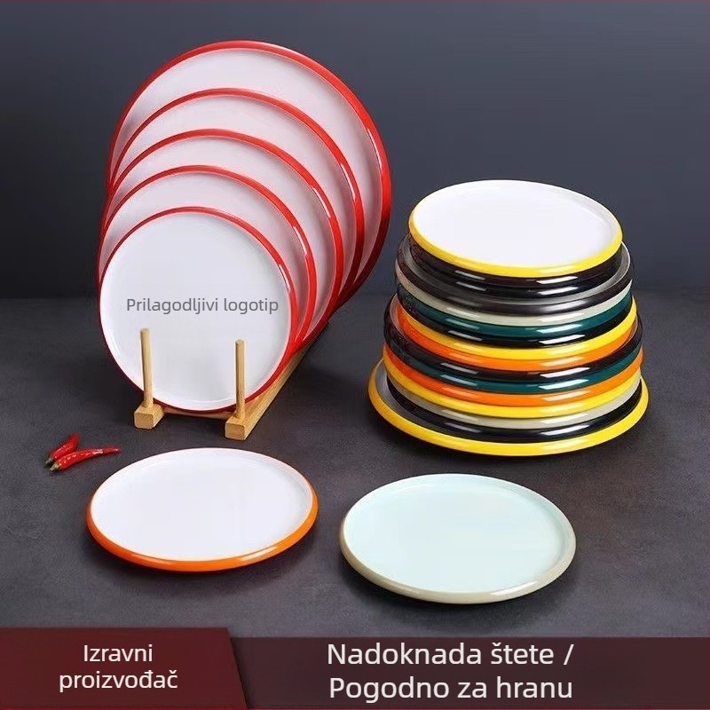 Melaminski kružni tanjur za komercijalnu upotrebu, hoteli i restorani, stil Novi kineski, ručno izrađeno, prilagodljivo