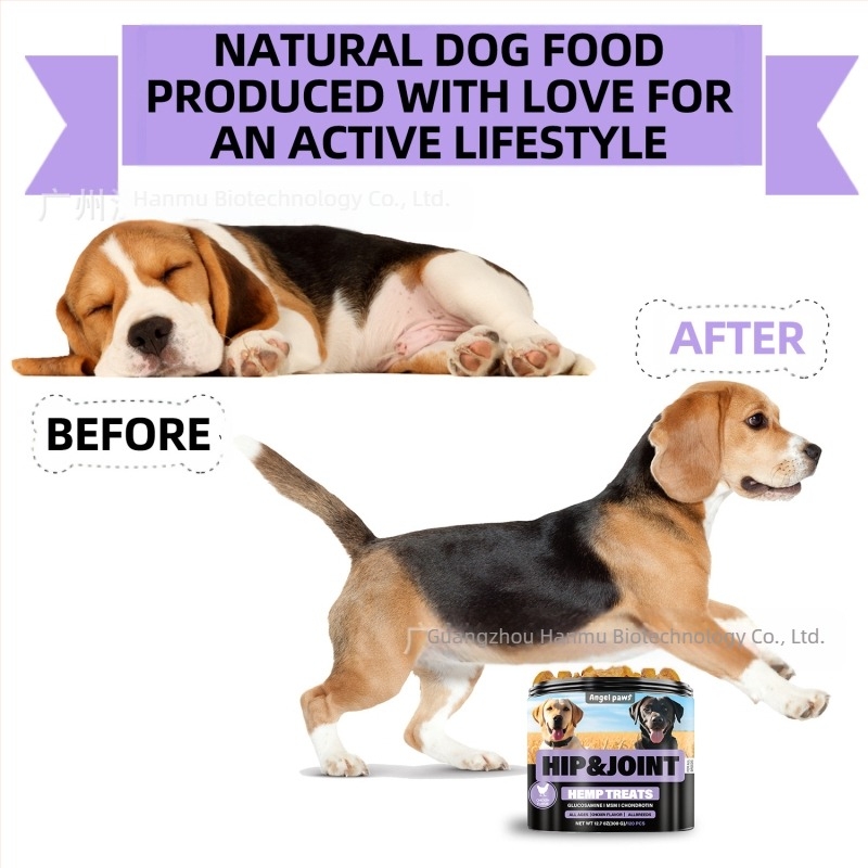 Angel Paws Psi tablete za zglobove i kukove za žvakanje – 50 tableta u kutiji, 300 g, certifikati FDA COA GMP ISO9001 HACCP