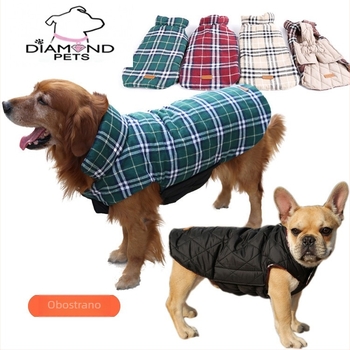 DogLemi jakna za kućne ljubimce — vodootporna, dvostrano karirani dizajn, unisex, materijal: poliester + TC, stil: engleski