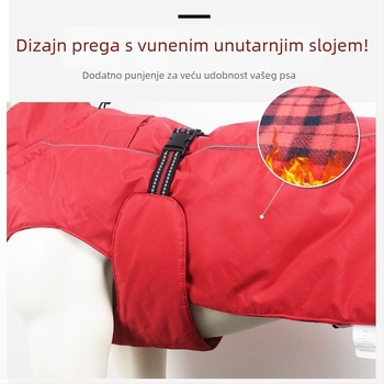 Asmpet pamukasti kaput za psa s ugrađenim pojaseom — odjeća za kućne ljubimce, zimska toplina