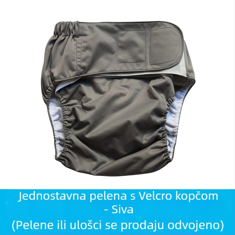 Tekstilne pelene za odrasle s Velcro zatvaračem, vodootporne, poliesterska vlakna, Klasa B, 40–90 kg, 100 kom