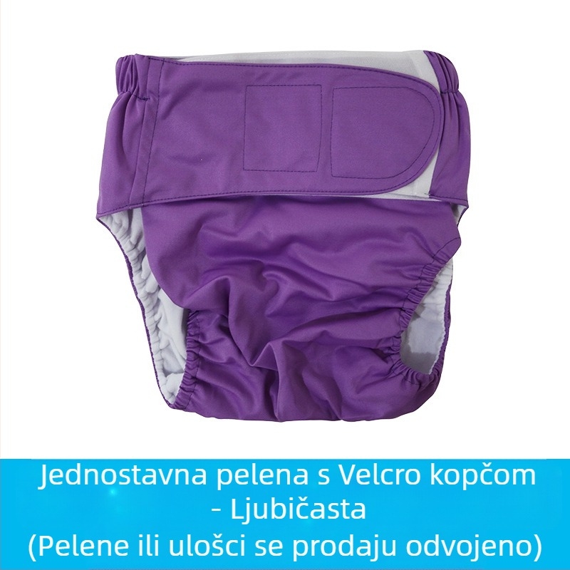 Tekstilne pelene za odrasle s Velcro zatvaračem, vodootporne, poliesterska vlakna, Klasa B, 40–90 kg, 100 kom