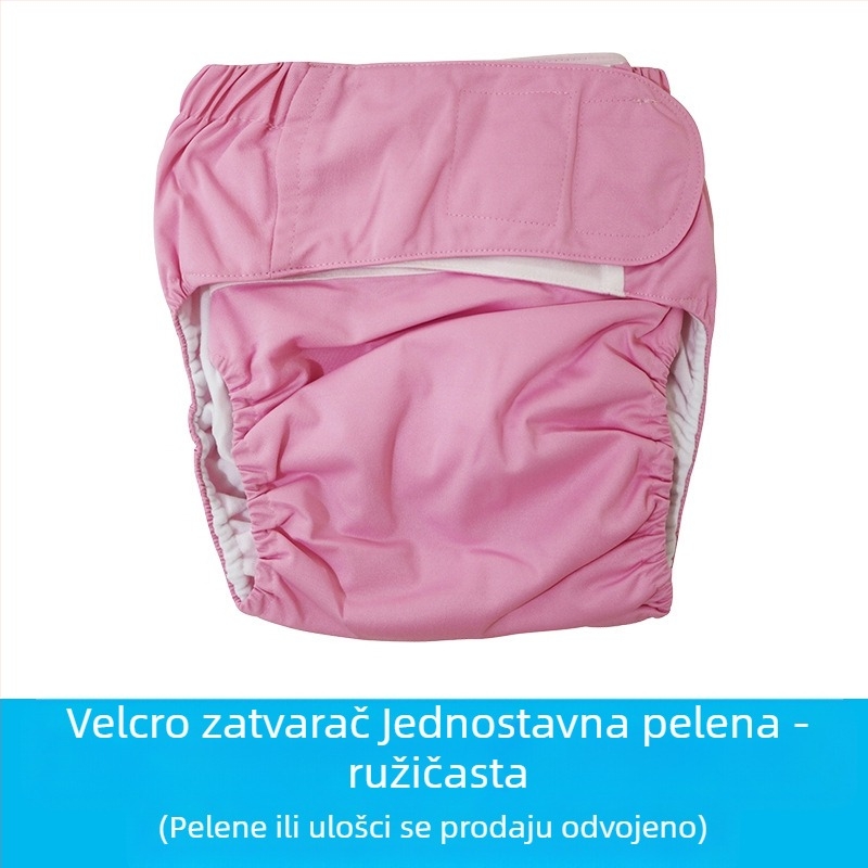 Tekstilne pelene za odrasle s Velcro zatvaračem, vodootporne, poliesterska vlakna, Klasa B, 40–90 kg, 100 kom