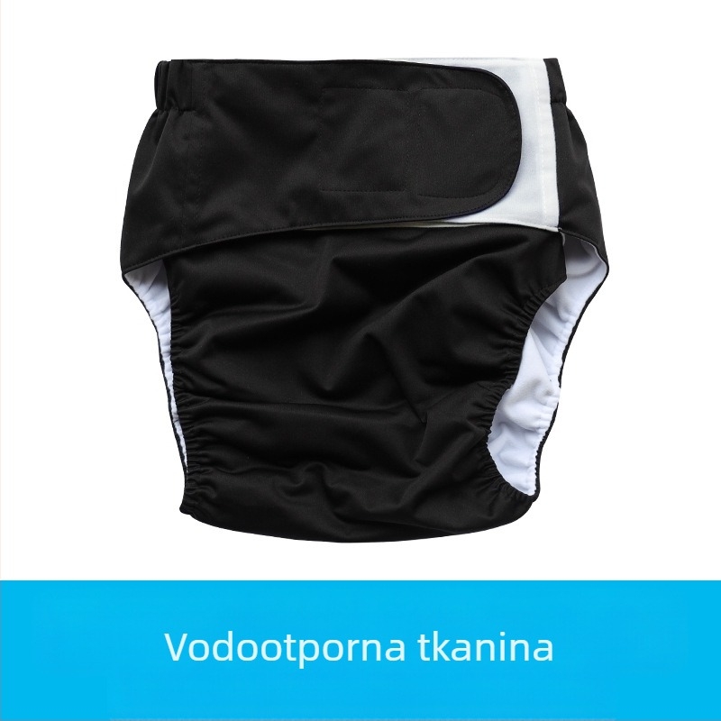 Tekstilne pelene za odrasle s Velcro zatvaračem, vodootporne, poliesterska vlakna, Klasa B, 40–90 kg, 100 kom