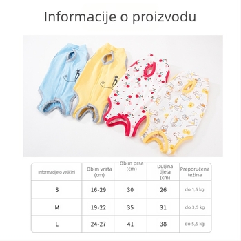 Odjeća za kućne ljubimce – anti-lizanje sterilizacijski haljina za mačke, tanak materijal, ležerni stil