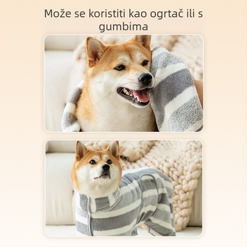 Ogrtač za psa za kupanje s punim pokrovom – upijajući, brzo sušenje od Coral Fleece materijala, 150D vlakno, ravno tkanje, mogućnost prilagodbe