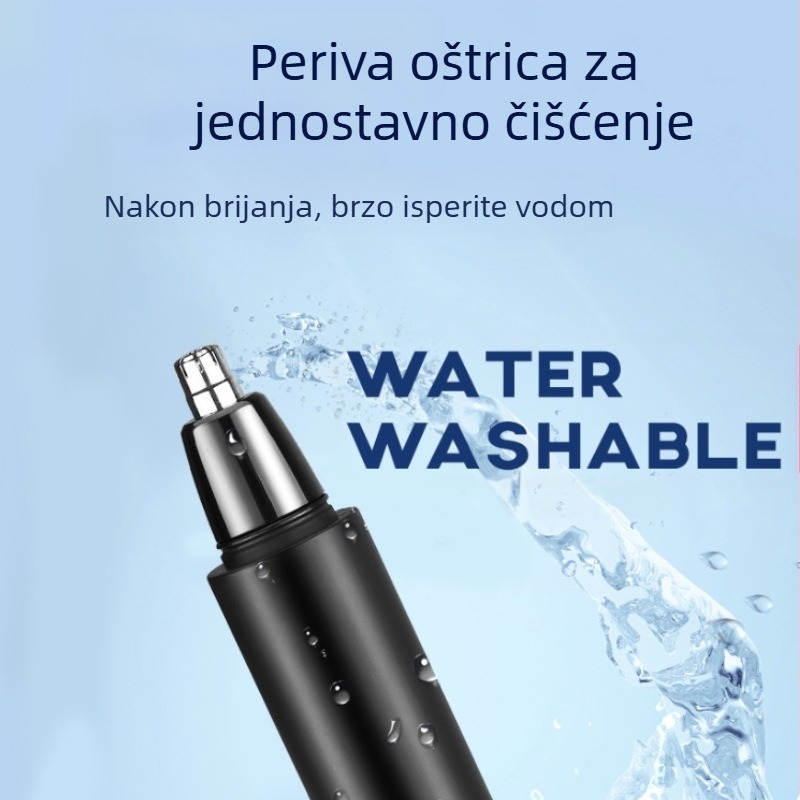 SUTTIK Prijenosni muški set za kućno šišanje i trimer za nos, noževi od nehrđajućeg čelika, četkasti motor, ugrađena baterija 1200–2000 mAh, trajanje rada 1–3 h