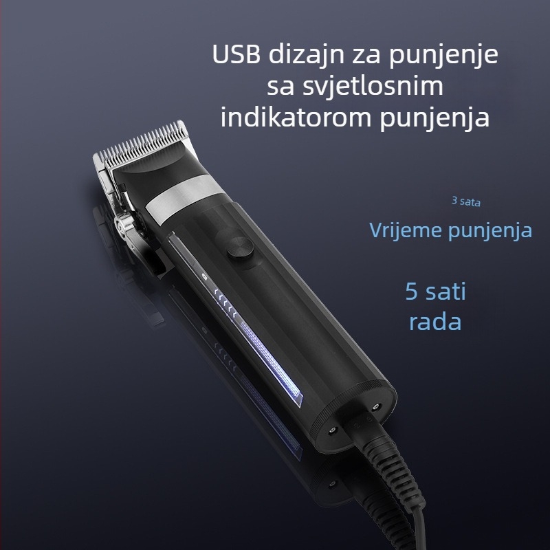 SUTTIK Prijenosni muški set za kućno šišanje i trimer za nos, noževi od nehrđajućeg čelika, četkasti motor, ugrađena baterija 1200–2000 mAh, trajanje rada 1–3 h