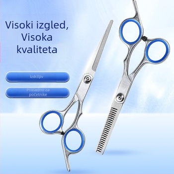 Frizerske škare plosne i tanjenje, Lu trading, duljina 17 cm, tanjenje 15–25, težina 42 g