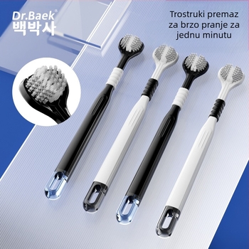 Trostruka četkica za zube za odrasle s zaštitom desni i mekanim vlaknima | Banner/Benoy marka | Ručna četkica