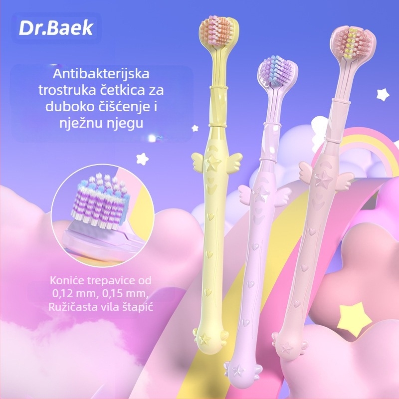 Trostruka četkica za zube za odrasle s zaštitom desni i mekanim vlaknima | Banner/Benoy marka | Ručna četkica