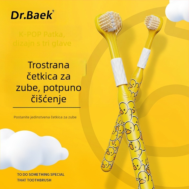 Trostruka četkica za zube za odrasle s zaštitom desni i mekanim vlaknima | Banner/Benoy marka | Ručna četkica