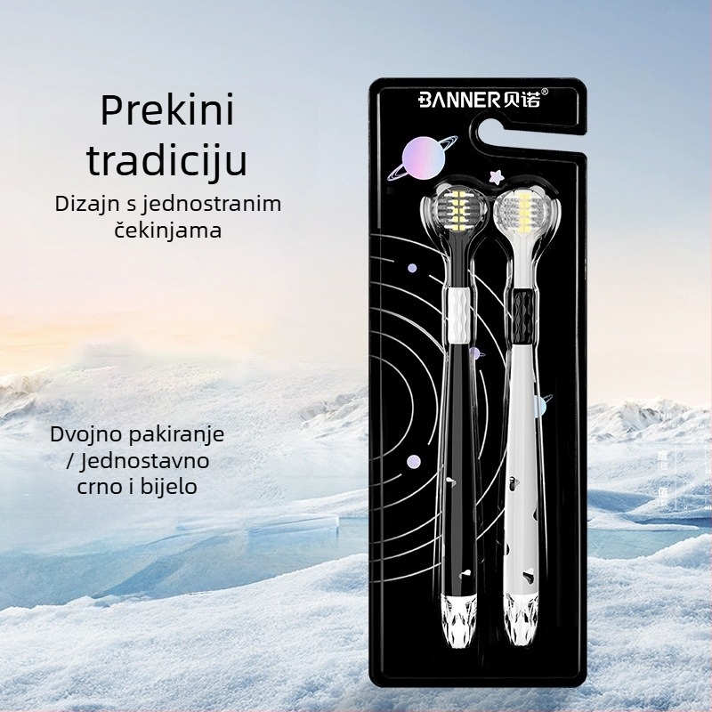 Trostruka četkica za zube za odrasle s zaštitom desni i mekanim vlaknima | Banner/Benoy marka | Ručna četkica