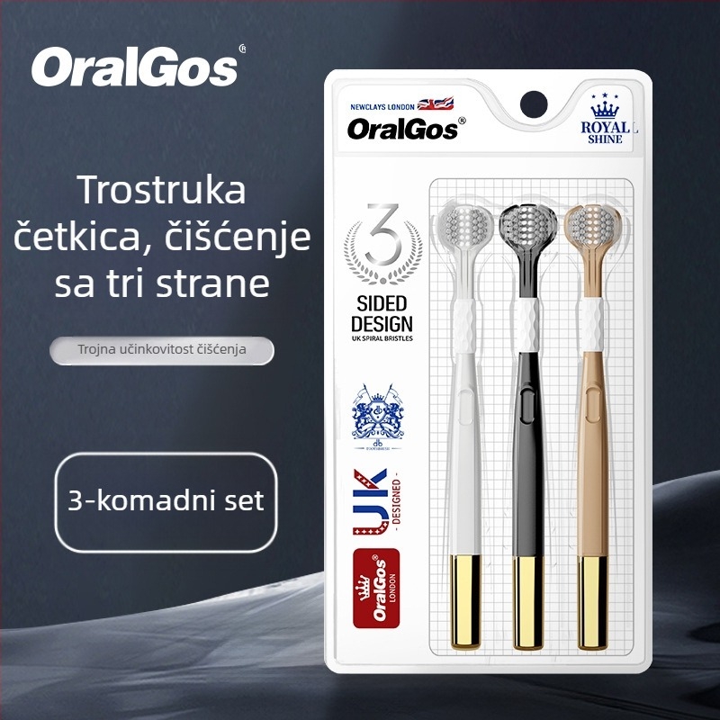 Trostruka četkica za zube za odrasle s zaštitom desni i mekanim vlaknima | Banner/Benoy marka | Ručna četkica