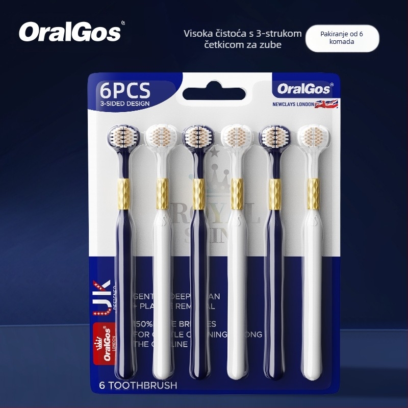 Trostruka četkica za zube za odrasle s zaštitom desni i mekanim vlaknima | Banner/Benoy marka | Ručna četkica